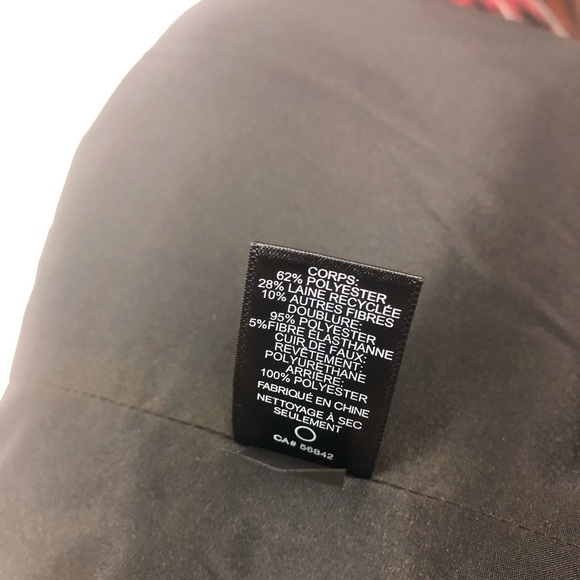 New with tag Express Women’s Red Black Houndstooth Tweed Wool Winter Peacoat - Picture 12 of 16